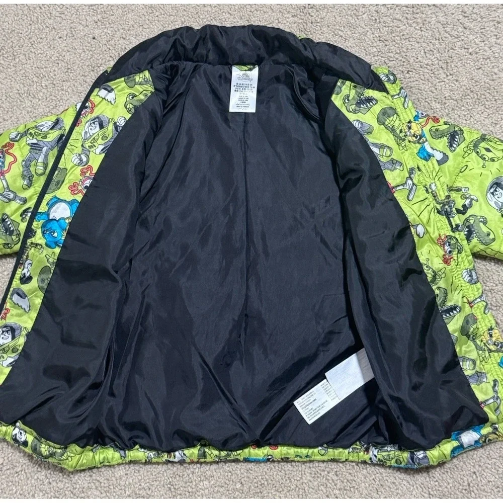 Disney Pixar Toy Story 4 Puffer Jacket Green All Over Character Print Youth 5/6